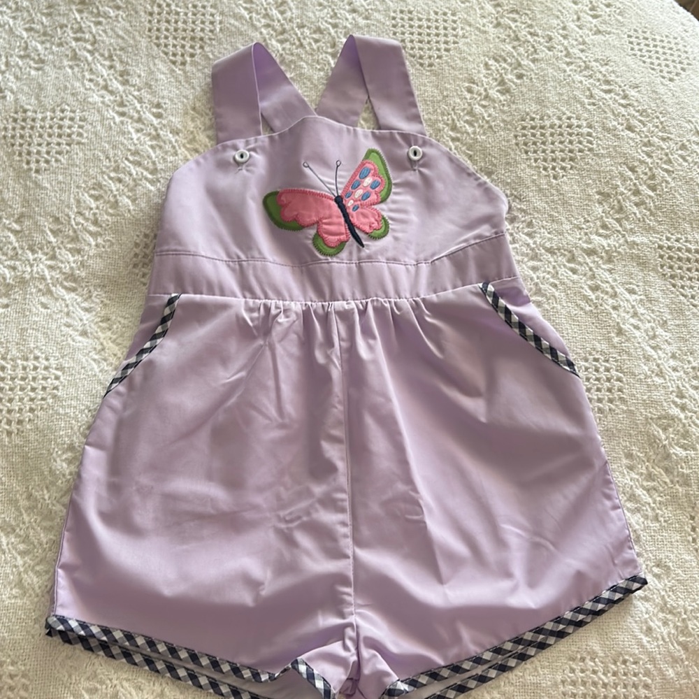 TBBC lavender butterfly romper 4T